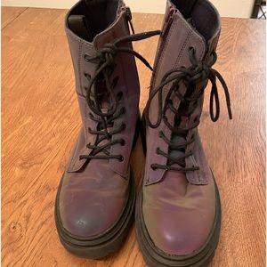 Zara Iridescent Combat Boots size 37
